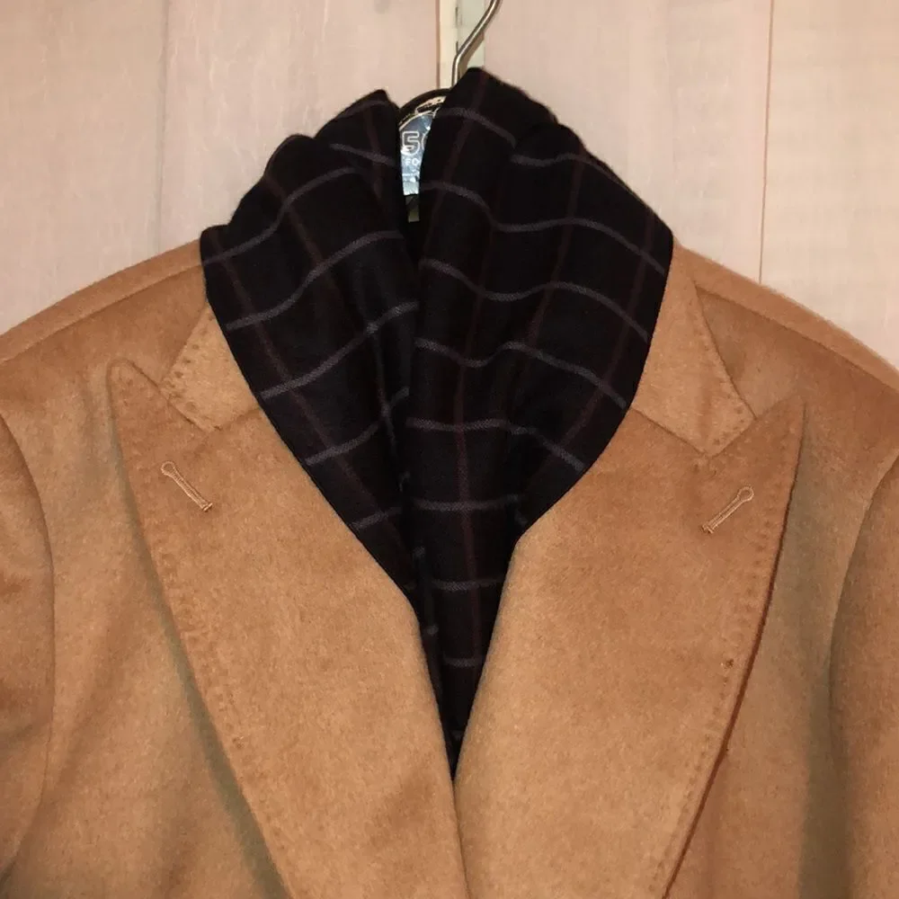 Van Heusen Men’s Black Brown Gray Simple Grid Reversible Scarf